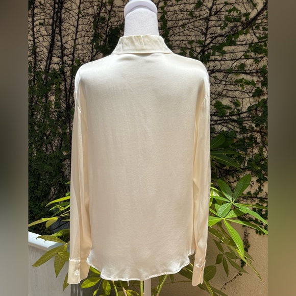 Les Copains ivory silk long sleeve blouse - Picture 4 of 10
